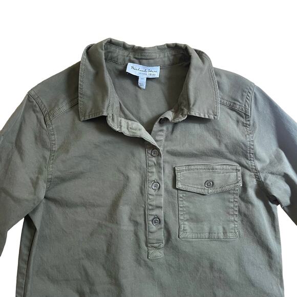 Michael Stars Eleanor Dress Cotton Utility Army Green Women’s Size XS - Picture 3 of 8